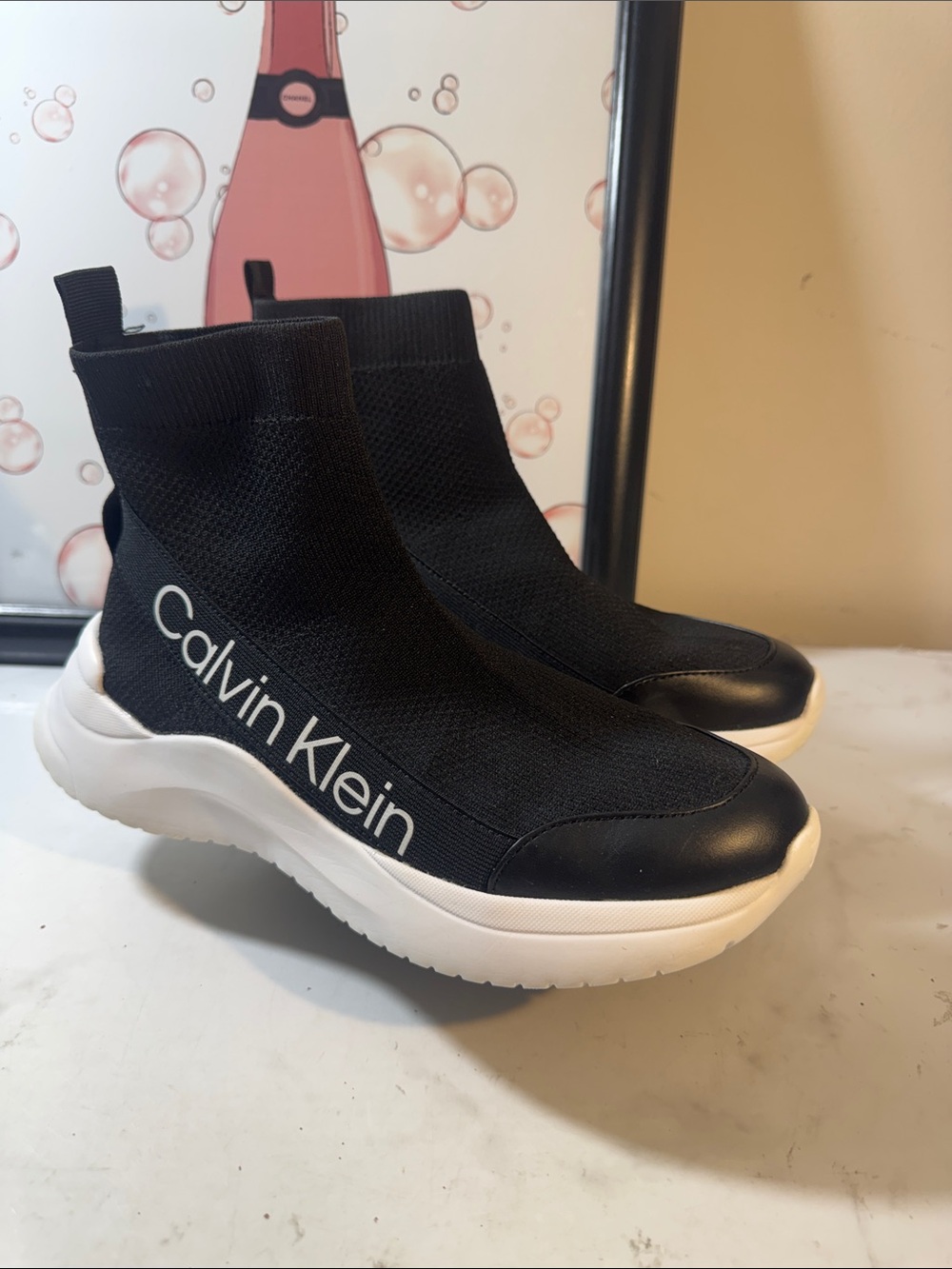 Calvin Klein Umni-R Black Knit Slip-On Sneakers - Women’s Size 7M - Picture 4 of 9